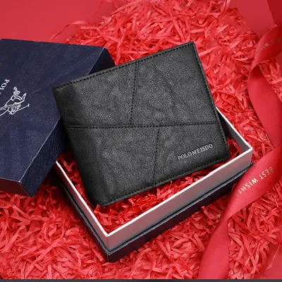 MEN'S GENUINE LEATHER SHORT FASHION WALLET 